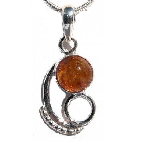 Spiral Pendent AmberStone in sterling silver SP-2006A